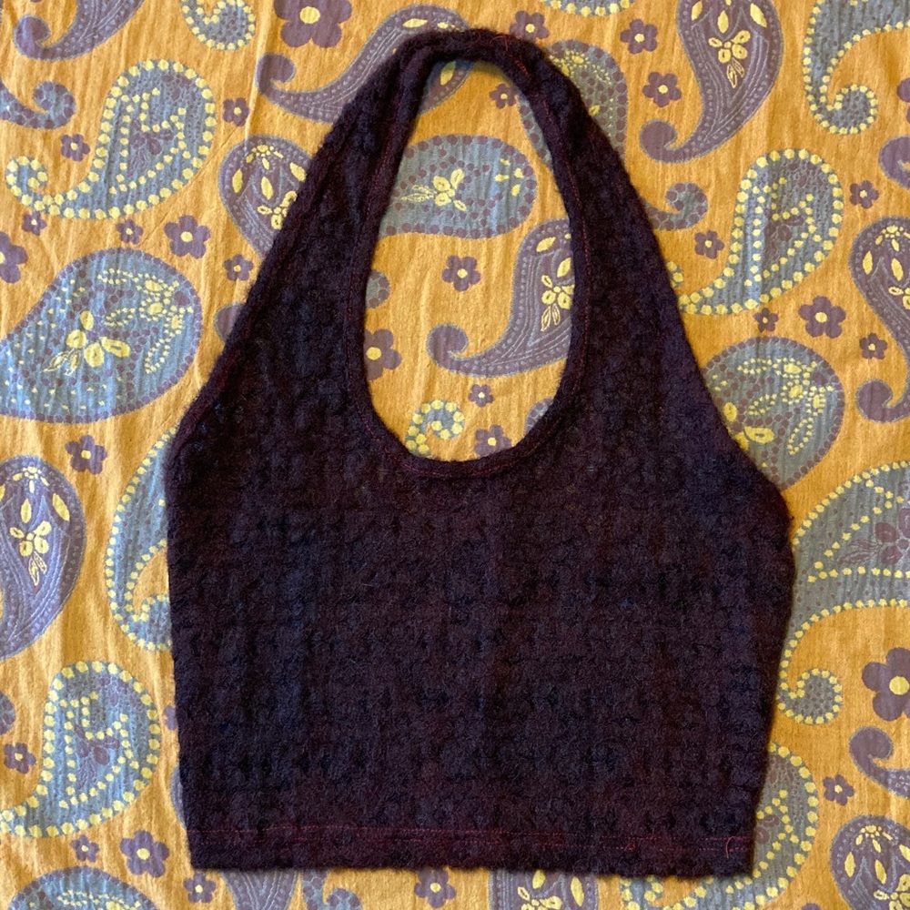 Brown Lace Halter Top